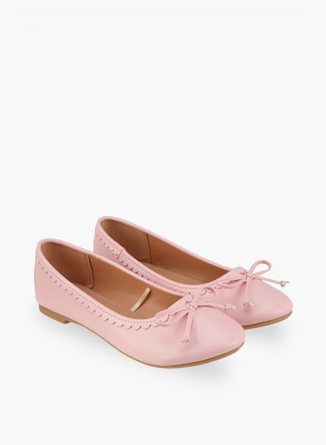 Flora Bella By Shoexpress Girls Bow Accent Ballerina Shoes